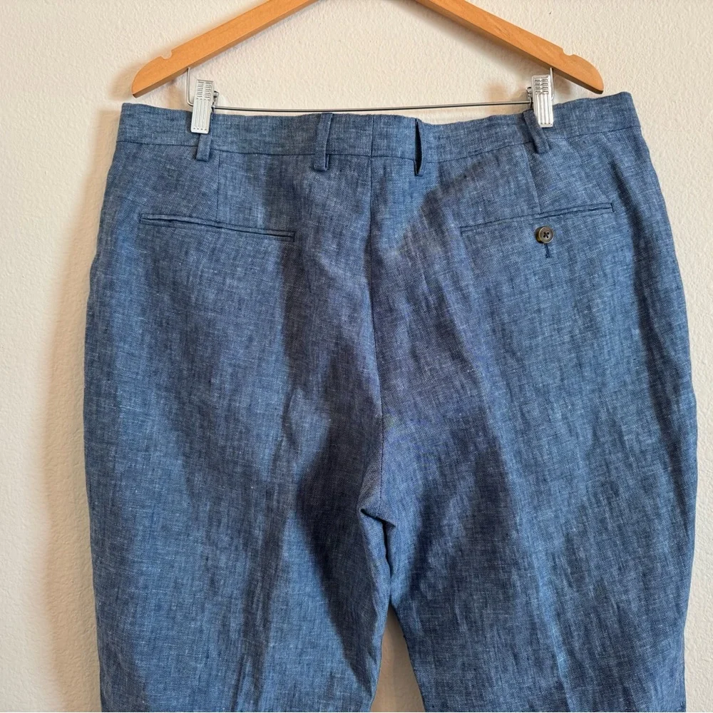 J. Crew 100% Linen Thompson Blue Suit Pants Men's 38*32
